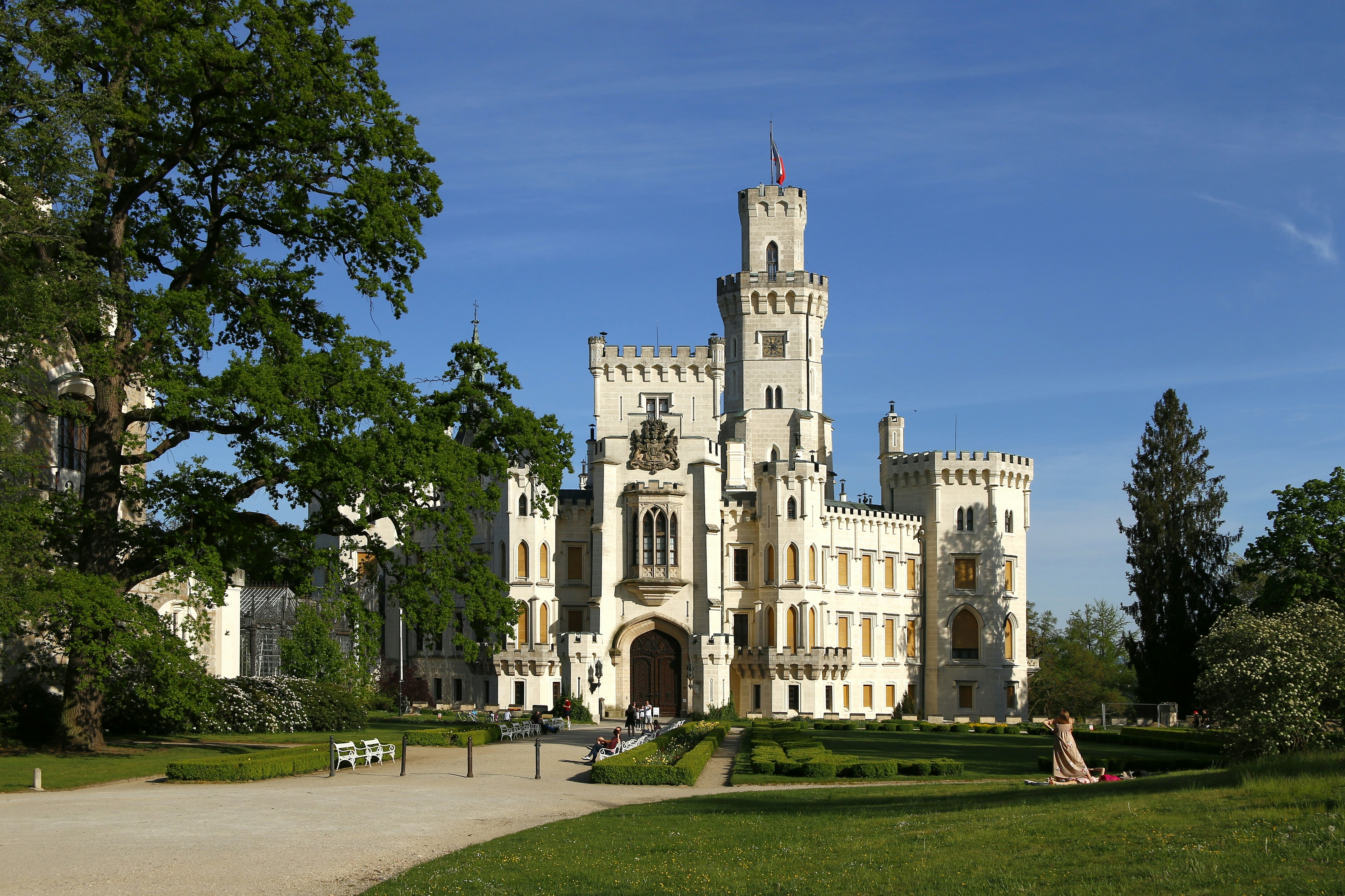 Hluboká Castle above the Vltava river