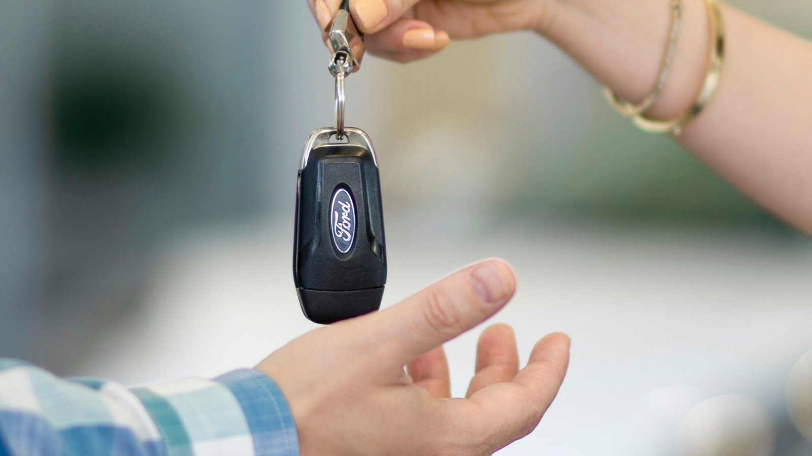 Handing over a car key